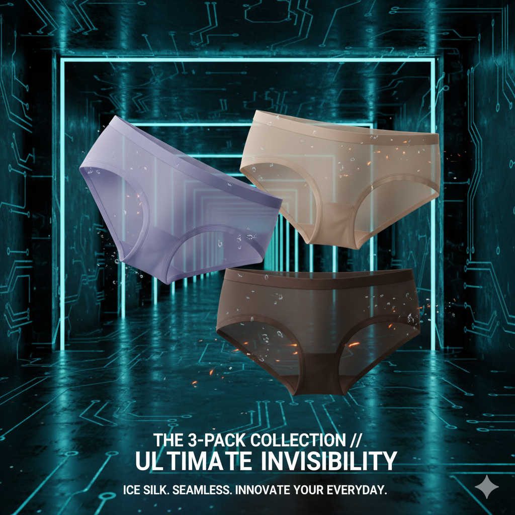 Ice Silk Magic. 3-Pack Seamless Perfection. Stay Cool, Stay Invisible. Ultra-Thin, Quick-Dry, and Effortlessly Sexy. Your New Favorite Underwear.