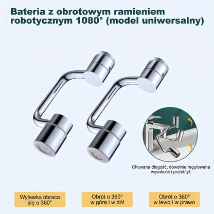 👍Ostatni dzień promocji – 49% zniżki👍👍Obrotowa bateria kuchenna z ramieniem robotycznym 1080° (Model uniwersalny)--👩‍👩‍👧‍👧Kierunek oraz natężenie przepływu wody można swobodnie regulować