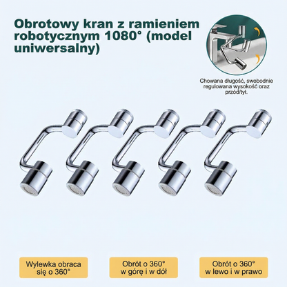 👍Ostatni dzień promocji – 49% zniżki👍👍Obrotowa bateria kuchenna z ramieniem robotycznym 1080° (Model uniwersalny)--👩‍👩‍👧‍👧Kierunek oraz natężenie przepływu wody można swobodnie regulować