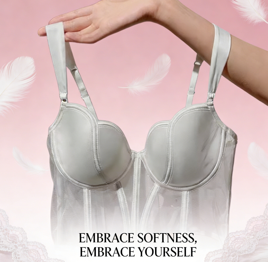 French Style Fishbone Corset Bra: Breathable Lace Shaper Lingerie - Elegant Beauty Back Underwear - Transparent Push Up Bralette