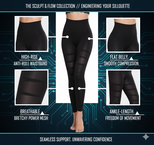 Invisible Sculpting High-Waisted Leggings: Seamless Tummy Control Body Shaper - Instant Butt-Lift Compression Pants - Breathable Activewear for Women