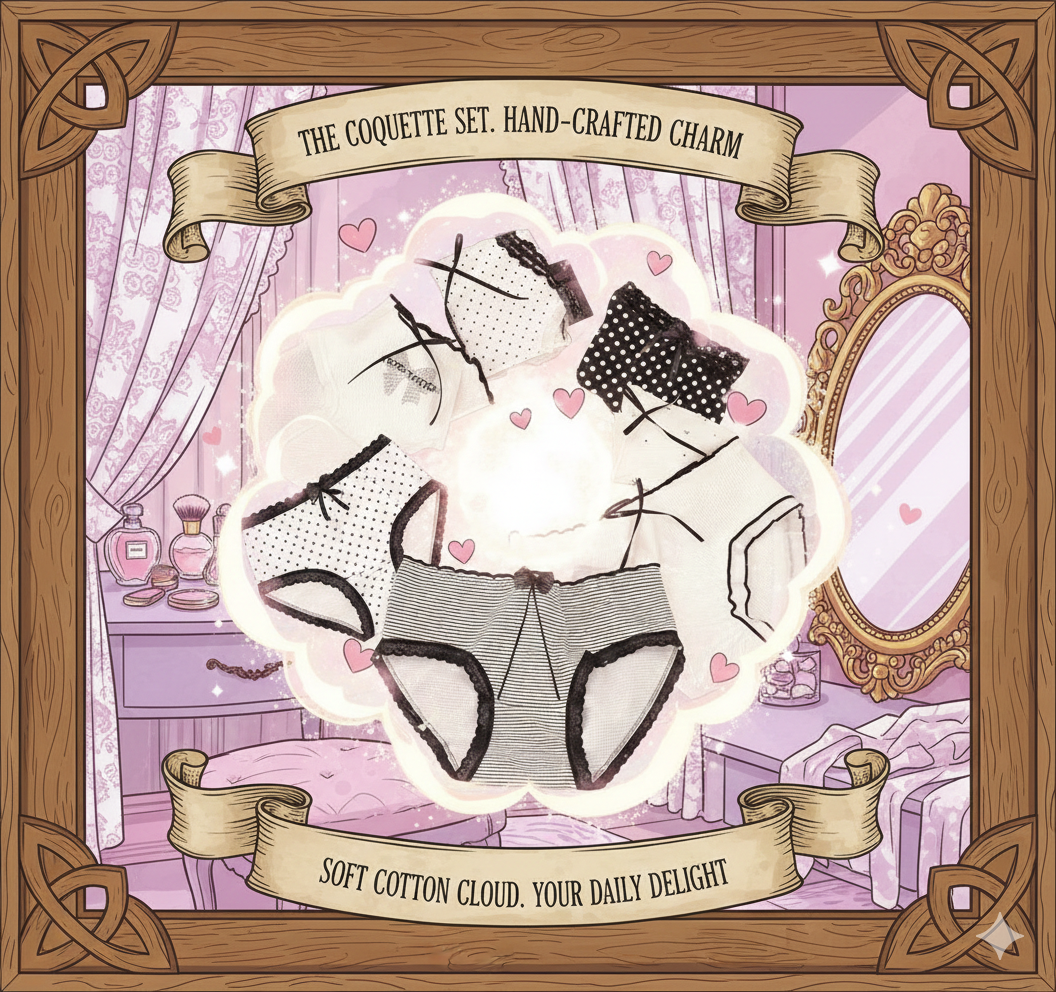 Sweetness in Every Layer. 5-Pack Pastel Bow Briefs. 100% Breathable Cotton. Soft, Cute, and Everyday Ready. Shop the Sweet Collection.